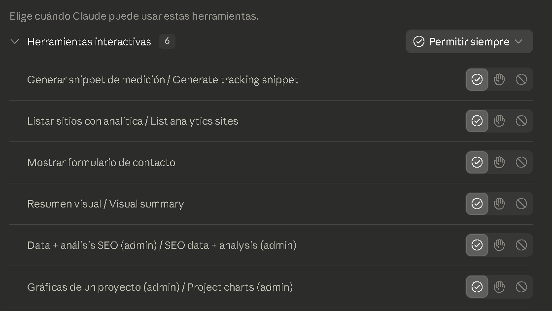 Claude: interactive tools group set to Allow always